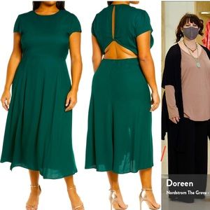 Reformation Gavin Midi Dress Emerald Green (18W)